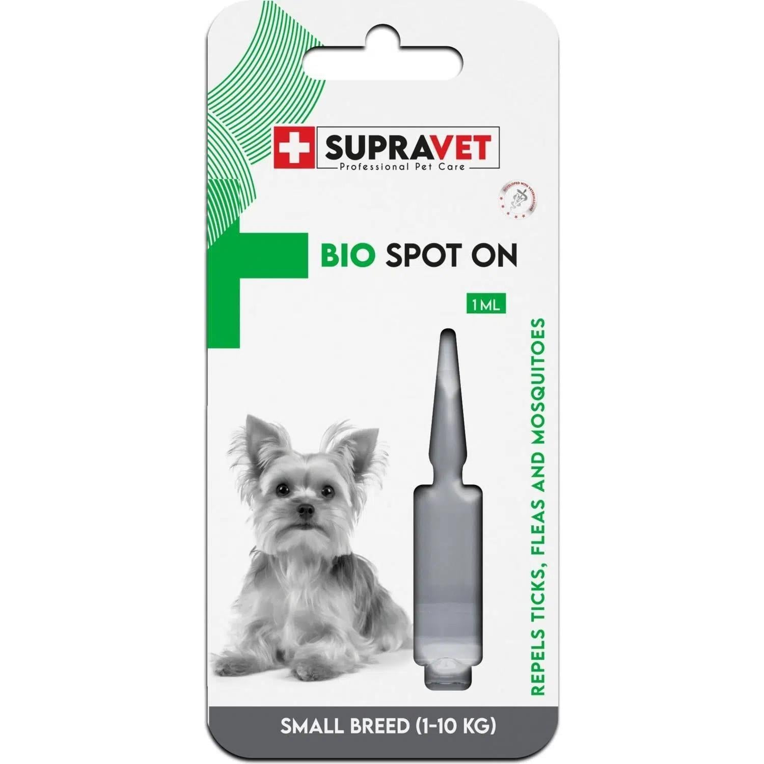 Supravet Küçük Irk Köpekler için Deri Ve Tüy Bakım Yağı Bit Pire Kene Dış Parazit Uzaklaştırıcı Ense Damlası 1 ML