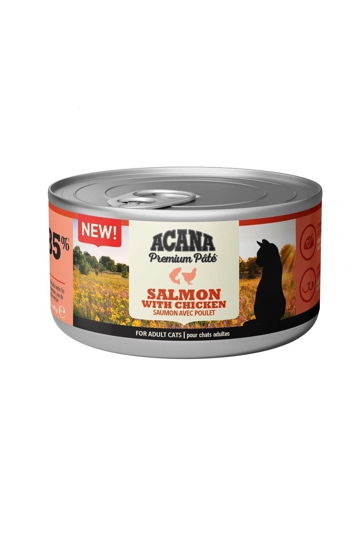 Acana Premium Pate Somon Balıklı ve Tavuklu Ezme Yetişkin Kedi Konservesi 85gr
