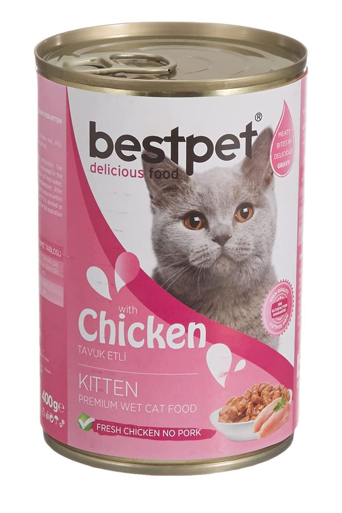 BestPet Jöle İçinde Parça Etli Tavuklu Konserve Yavru Kedi Maması 400 gr