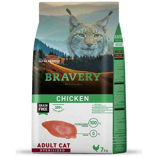 Bravery Tahılsız Tavuklu Kısırlaştırılmış Yetişkin Kedi Maması 7Kg
