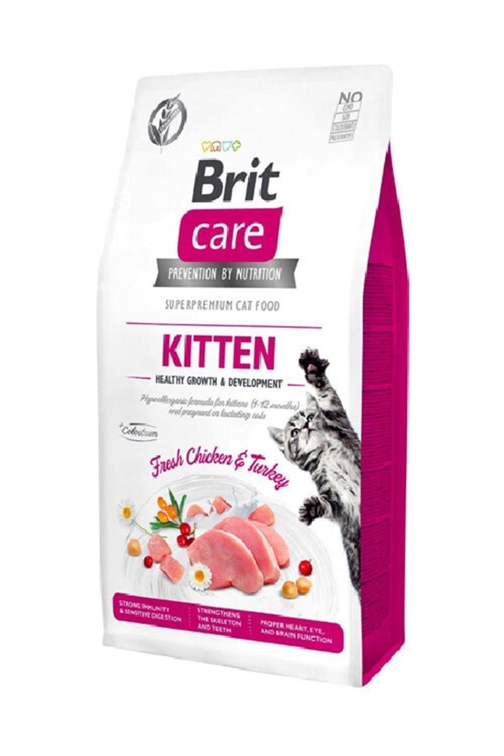 Brit Care Hypo-Allergenic Sağlıklı Büyüme için Tavuklu ve Hindili Tahılsız Yavru Kedi Maması 2kg