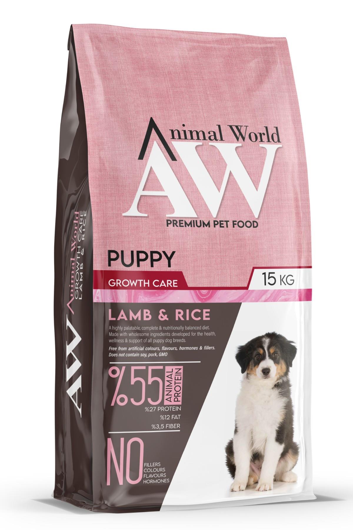 Animal World Kuzu Etli ve Pirinçli Yavru Köpek Maması 15 kg