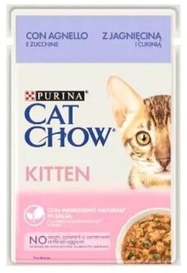 Cat Chow Pouch Sos İçinde Kuzu Etli ve Kabaklı Yavru Kedi Konservesi 85gr