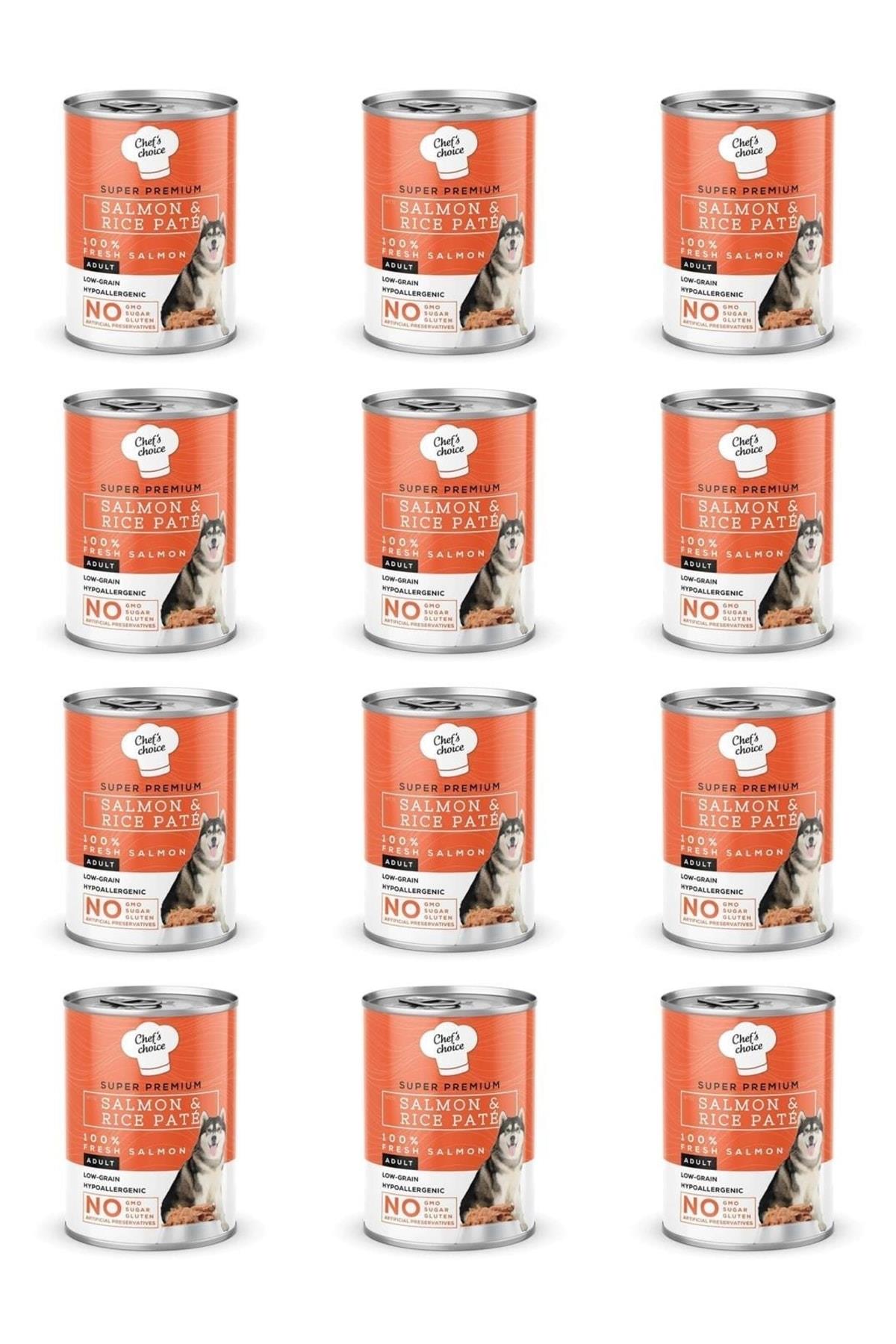 Chef's Choice Kıyılmış Somonlu ve Pirinçli Köpek Konservesi 400gr x 12 Adet