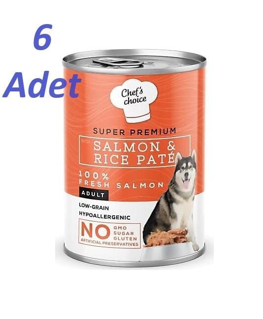 Chef's Choice Kıyılmış Somonlu ve Pirinçli Köpek Konservesi 400gr 6 Adet