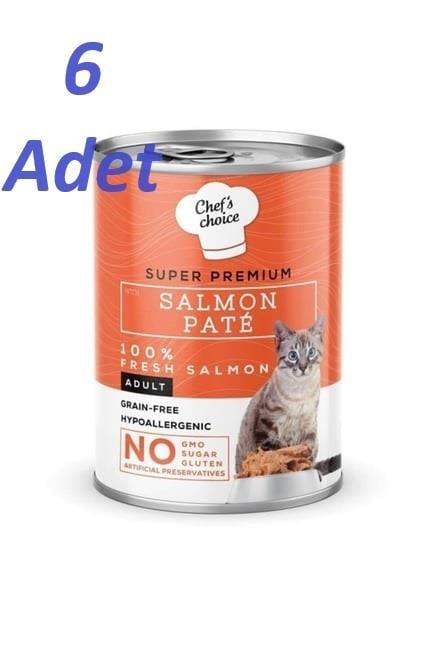 Chef's Choice Somonlu Yetişkin Kedi Konservesi 400gr x 6 Adet