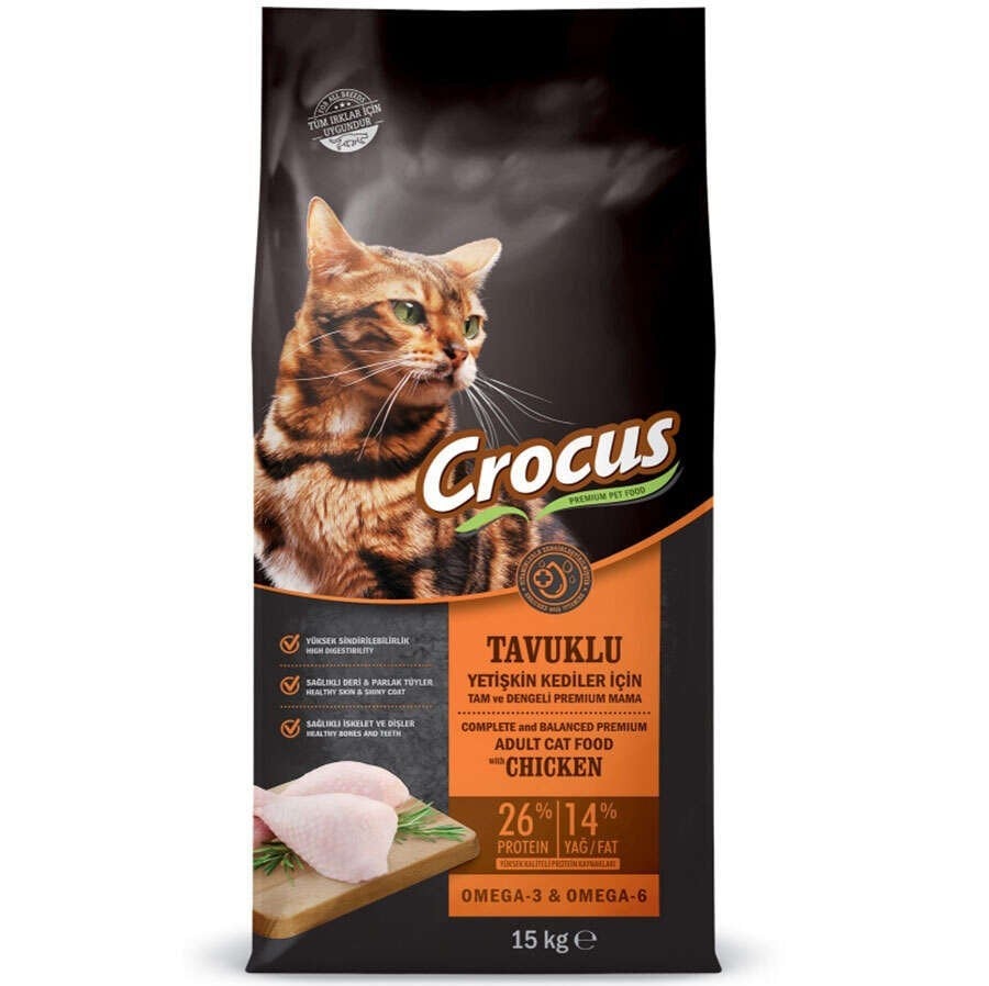 Crocus Tavuklu Yetişkin Kedi Maması 15 kg