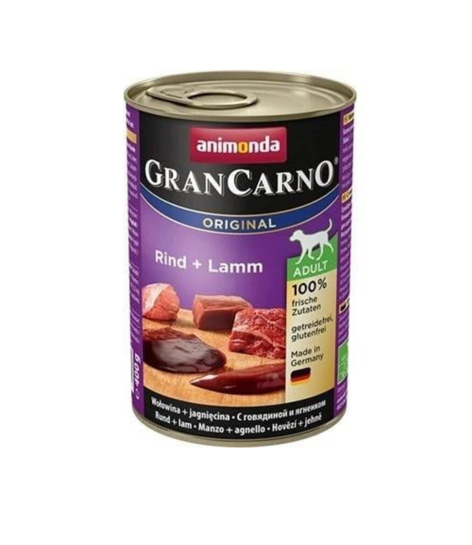 Animonda Gran Carno Sığır ve Kuzu Etli Yetişkin Köpek Konservesi 400g