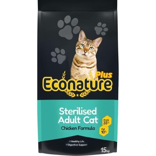 Econature Plus Tavuklu Kısırlaştırılmış Kedi Maması 15kg