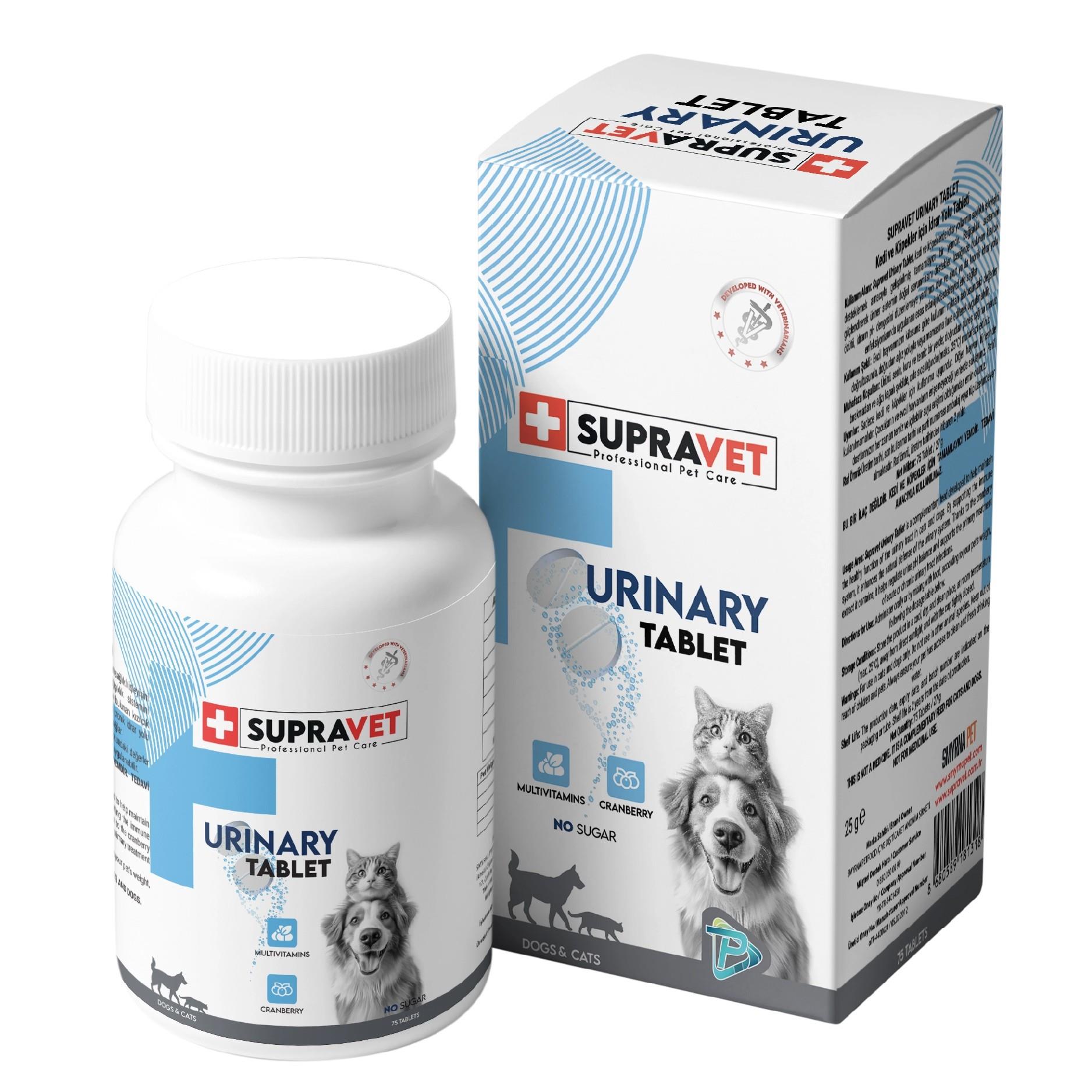 Supravet Urinary Care Kedi ve Köpek için İdrar Sağlığı Sistem Destekleyici 75 Tablet