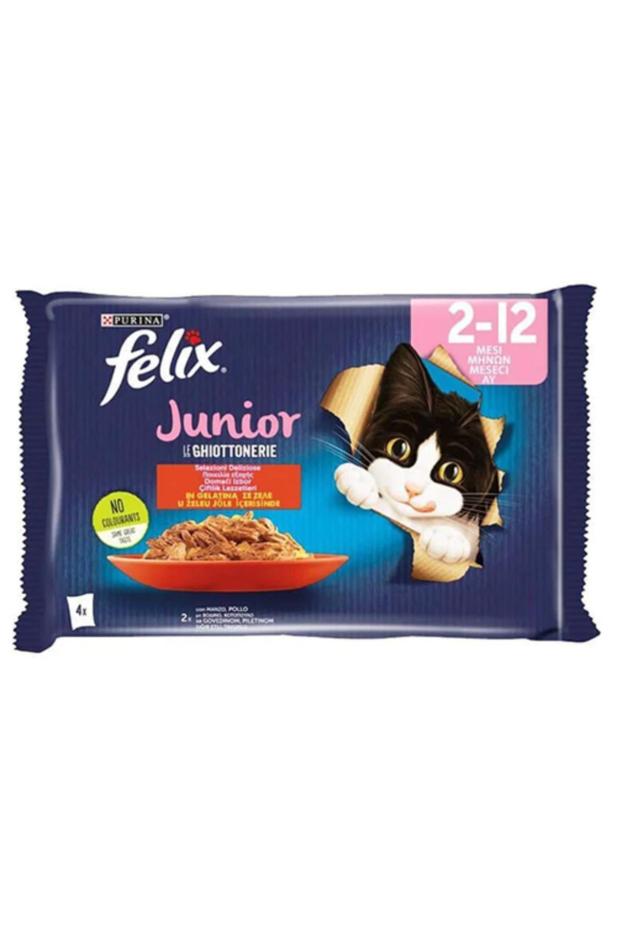 Felix Multipack Sığır ve Tavuk Etli Yavru Kedi Yaş Maması 4X85GR