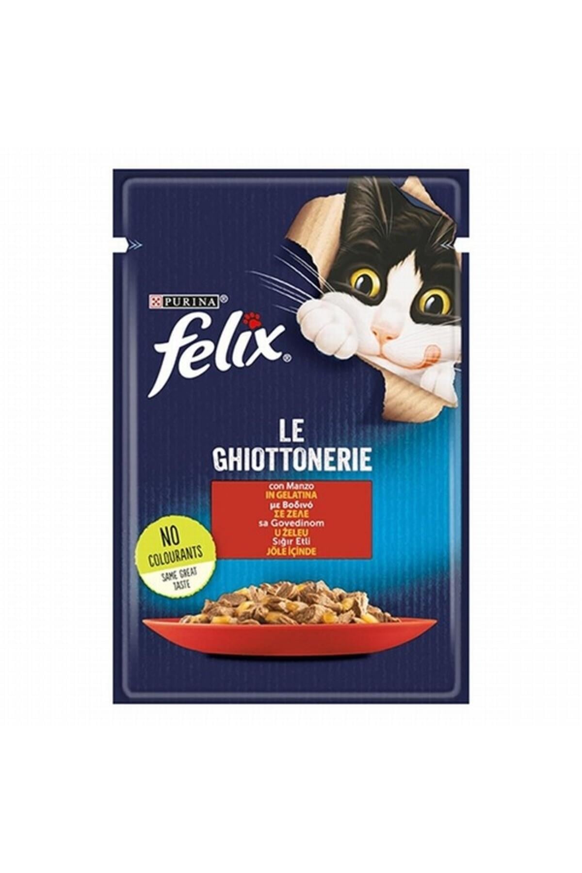 Felix Sığır Etli Yetişkin Kedi Konservesi Pouch 26X85 gr