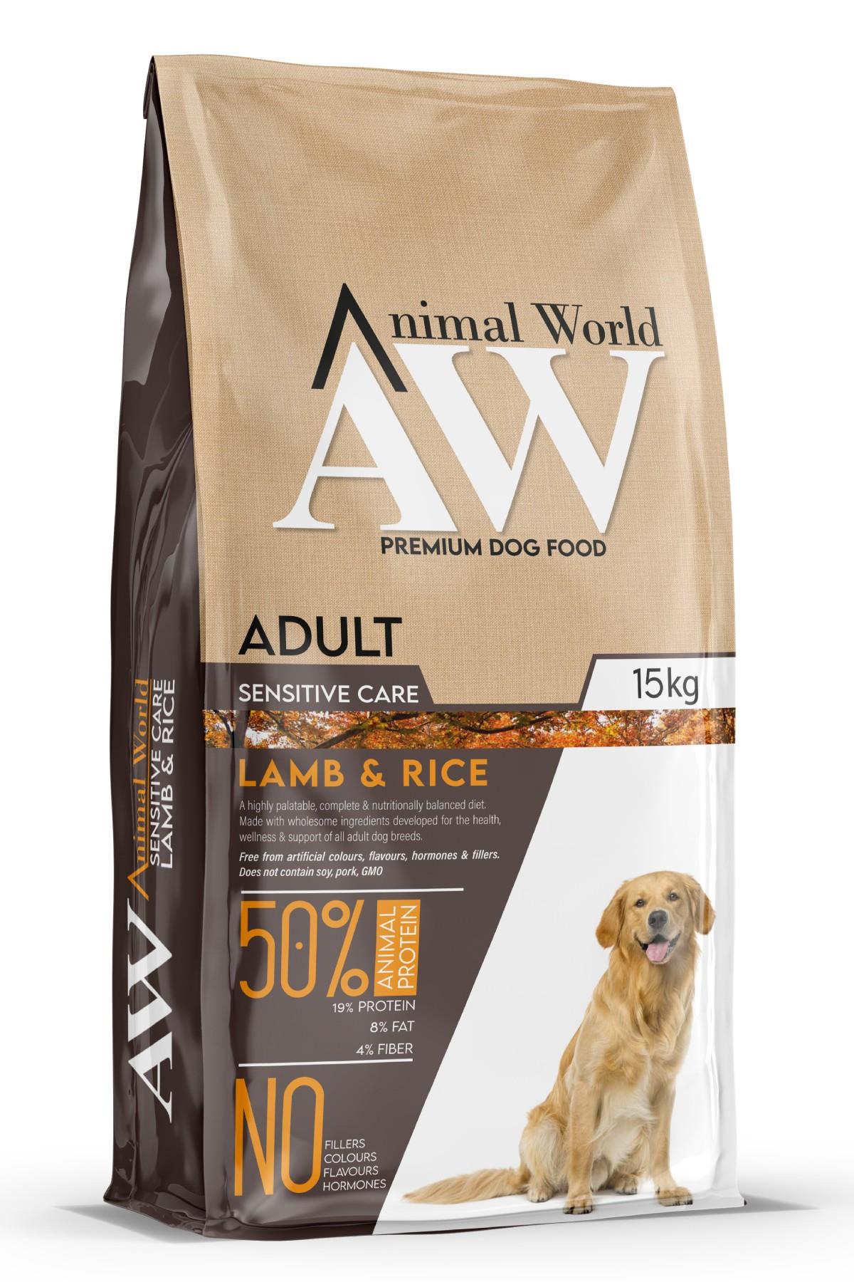 Animal World Kuzu Eli Pirinçli Yetişkin Köpek Maması 15 Kg