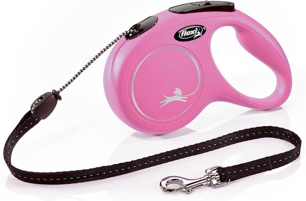 Flexi New Classic Otomatik İp Köpek Gezdirme Kayışı 5m (Pembe) [M]