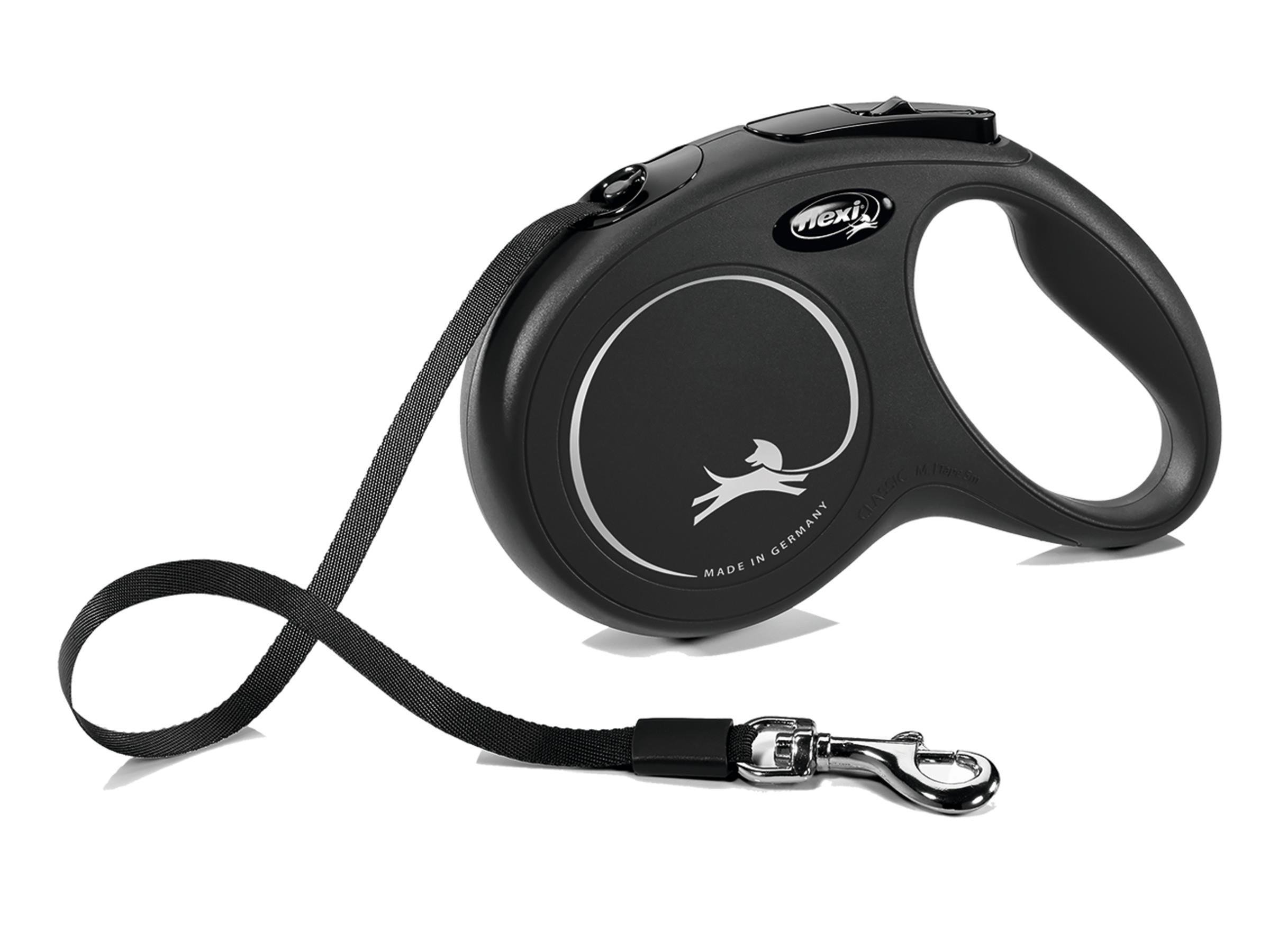 Flexi New Classic Otomatik Şerit Gezdirme Kayışı 5m (Siyah) [M]