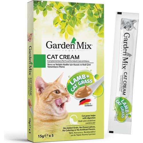 Garden Mix Kedi Çimi ve Kuzulu Krema Kedi Ödül Maması 15gr (5'li)