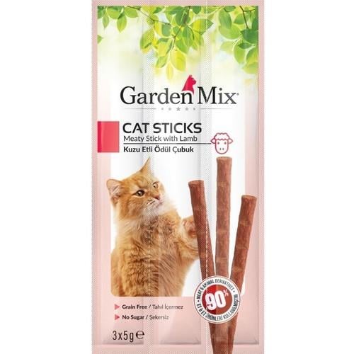Garden Mix Kuzu Etli Tahılsız Kedi Ödül Çubuğu 15gr (3'lü)