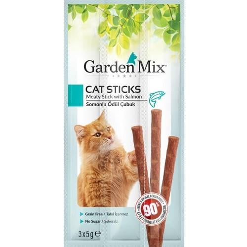 Garden Mix Somonlu Tahılsız Kedi Ödül Çubuğu 15gr (3'lü)