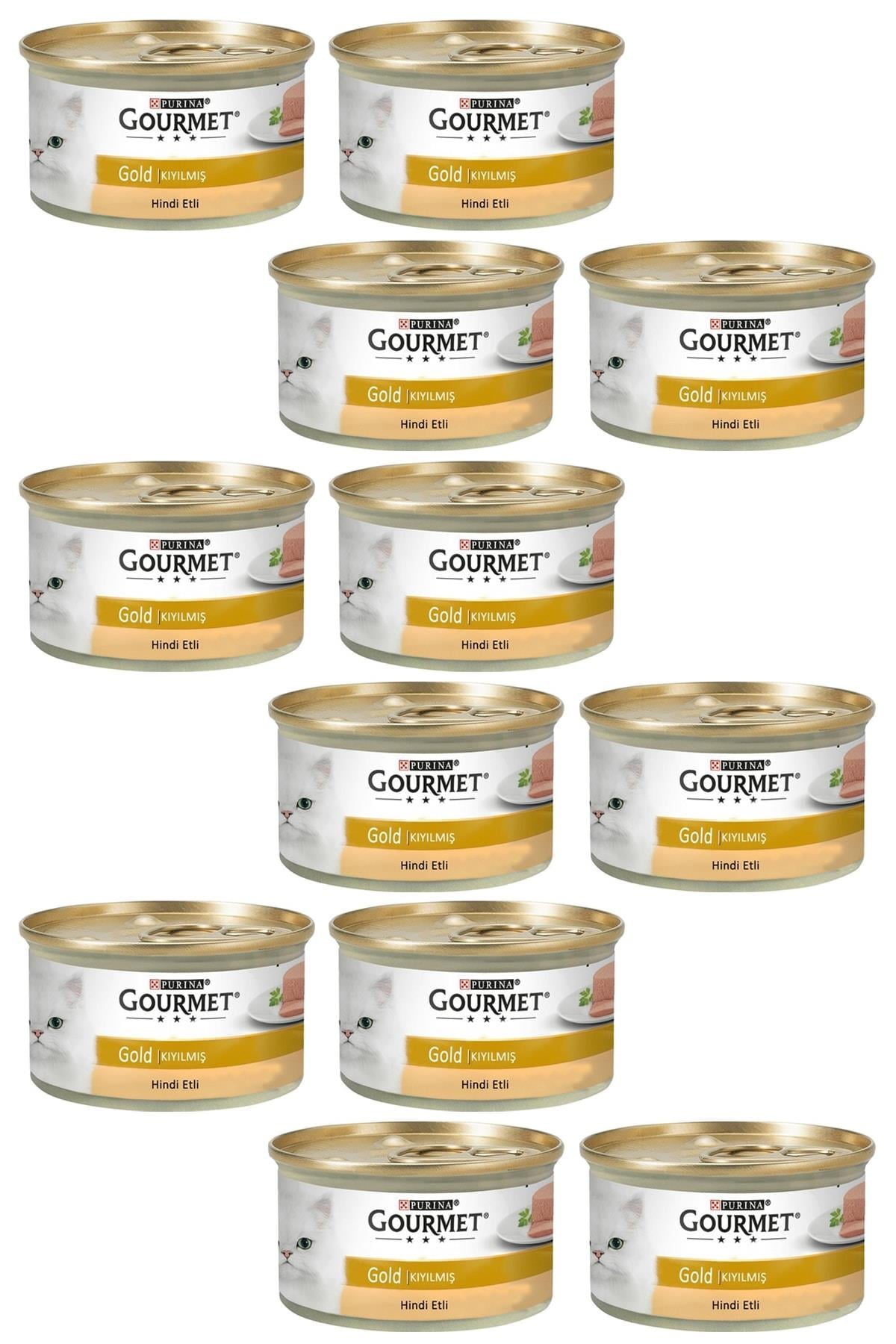 Gourmet Gold 12 Adet - Gourmet Gold Kıyılmış Hindili Yetişkin Kedi Konservesi 85 gr
