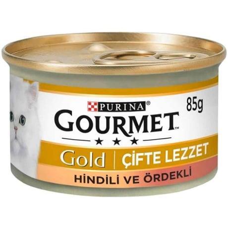 Gourmet Gold Parça Etli Hindili Ördekli Yetişkin Kedi Konservesi 85gr