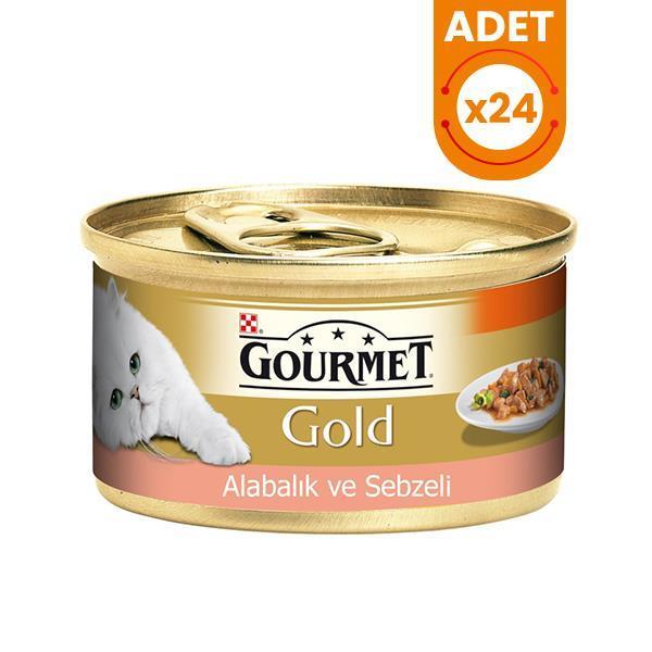 Gourmet Gold Parça Etli Soslu Alabalık ve Sebzeli Kedi Konservesi 85gr X 12 Adet