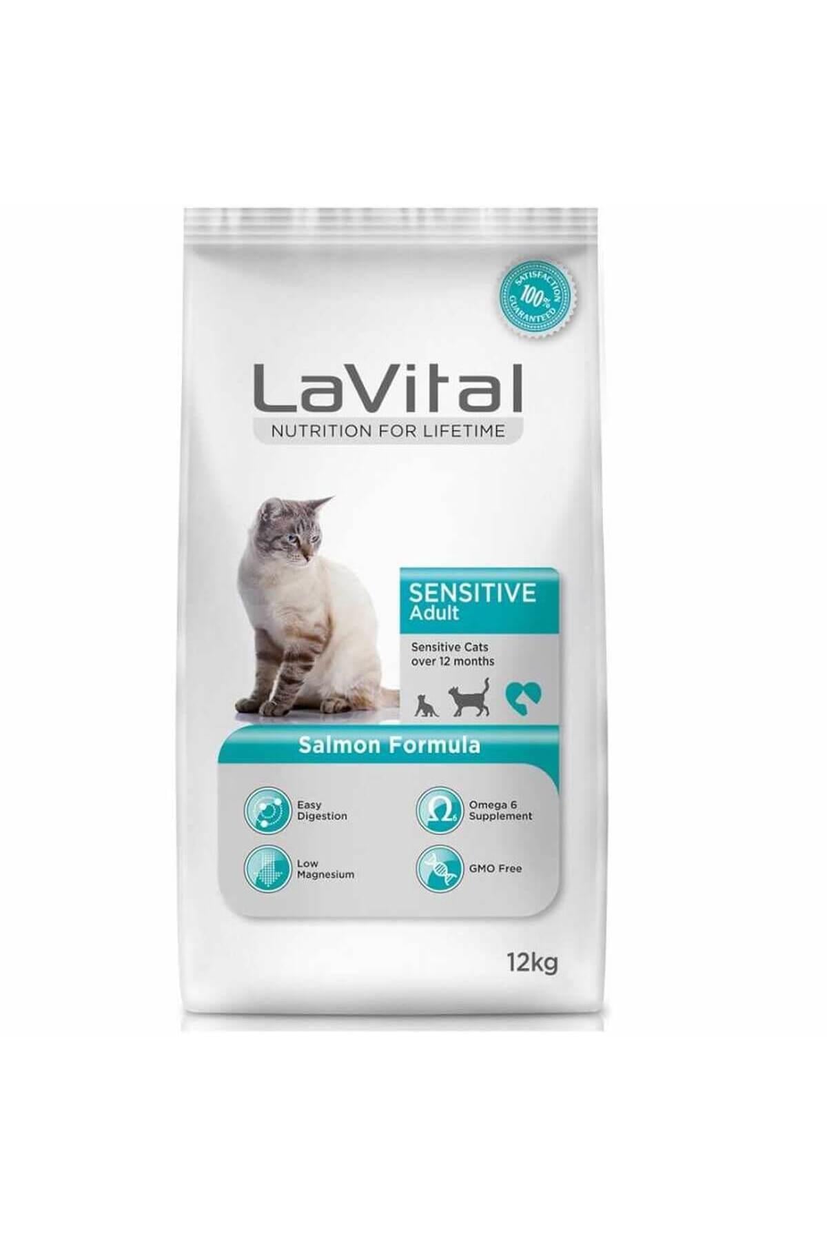 Lavital Sensitive Somonlu Kedi Maması 12Kg