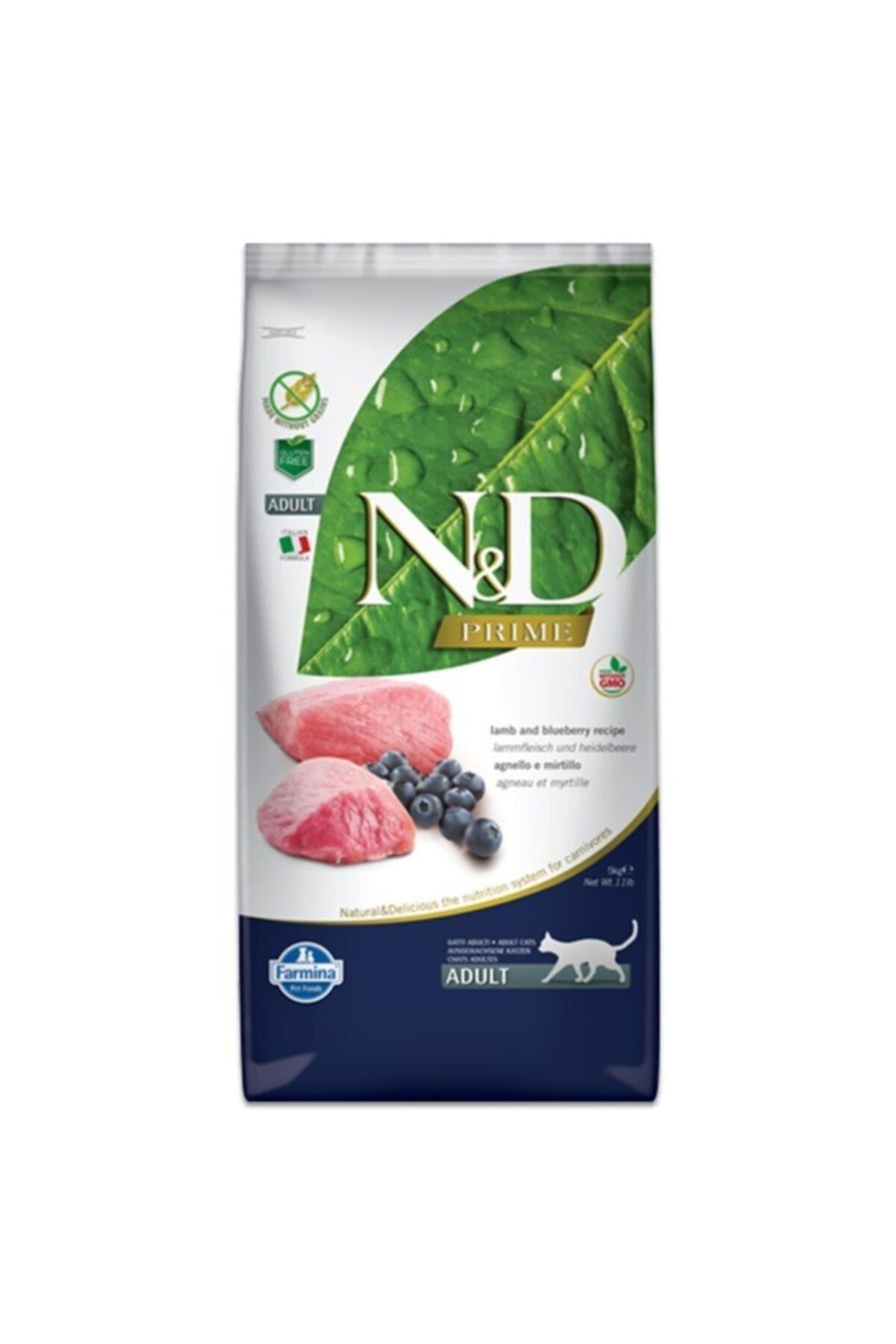 N&D Kuzu Etli Yaban Mersinli Tahılsız Kedi Maması 5 Kg