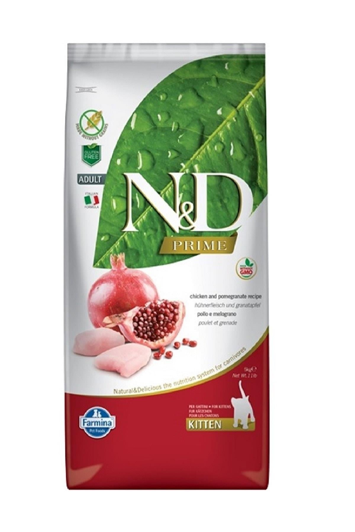 N&D Prime Tahılsız Kitten Tavuklu Narlı Yavru Kedi Maması 5 Kg