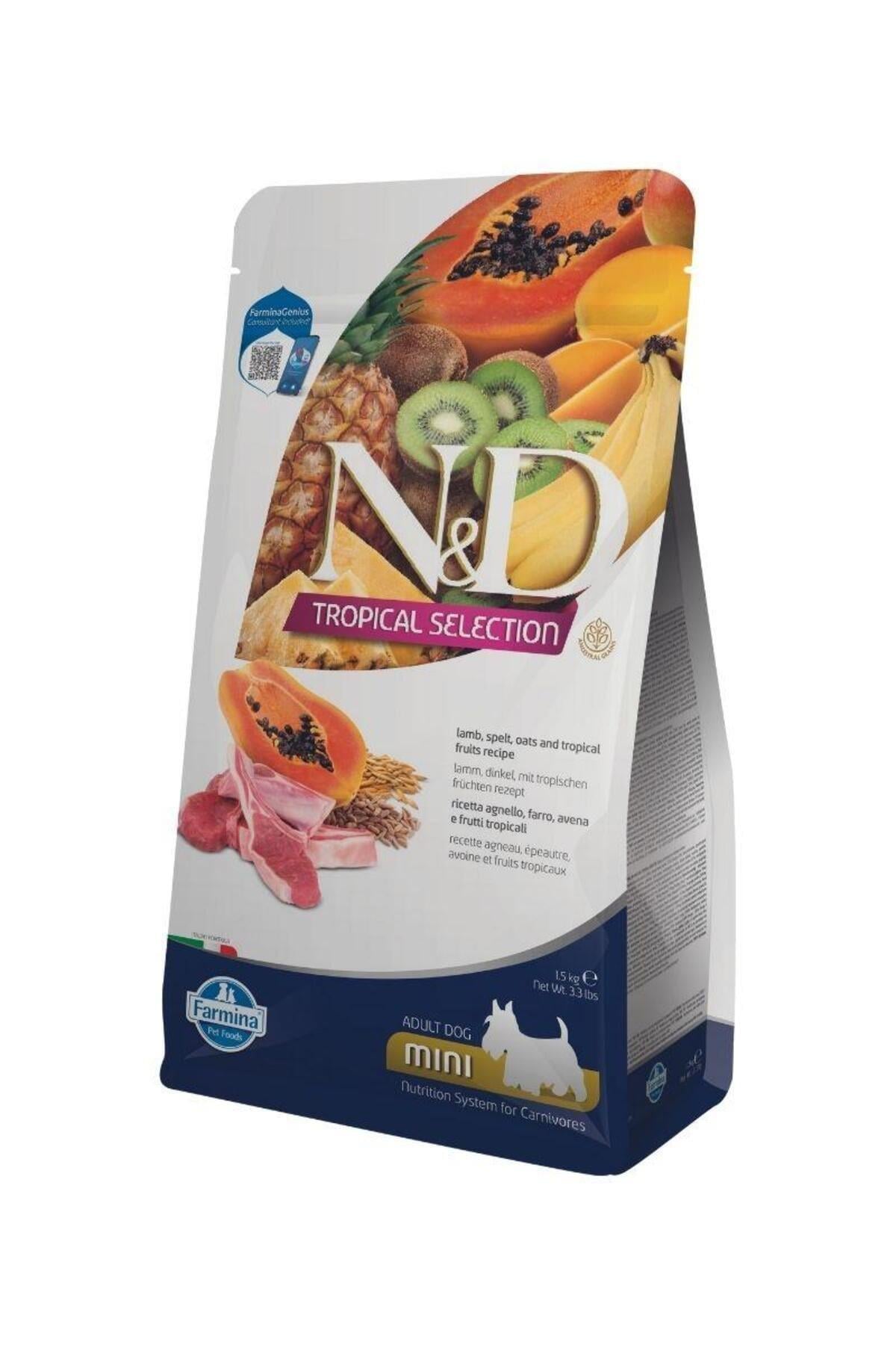 N&D Tropical Selection Kuzu Etli ve Tropikal Meyveli Mini Irk Yetişkin Köpek Maması 1,5kg