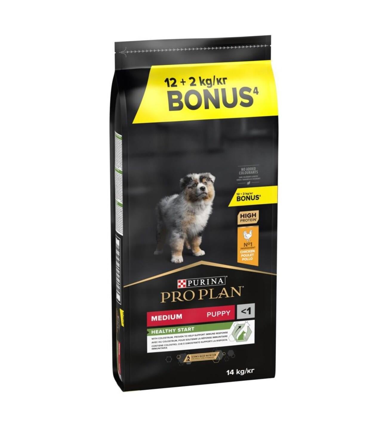 Pro Plan Puppy Tavuk ve Pirinçli Orta Irk Yavru Köpek Maması 12kg + 2kg HEDİYE!