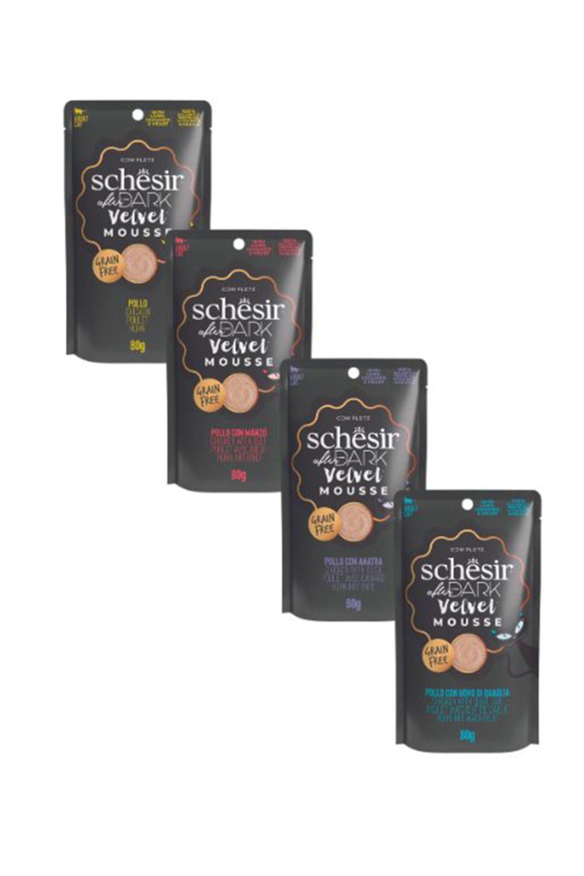 Schesır 4 Çeşit After Dark Kedi Yaş Mama Pounch 80gr x 12 Adet