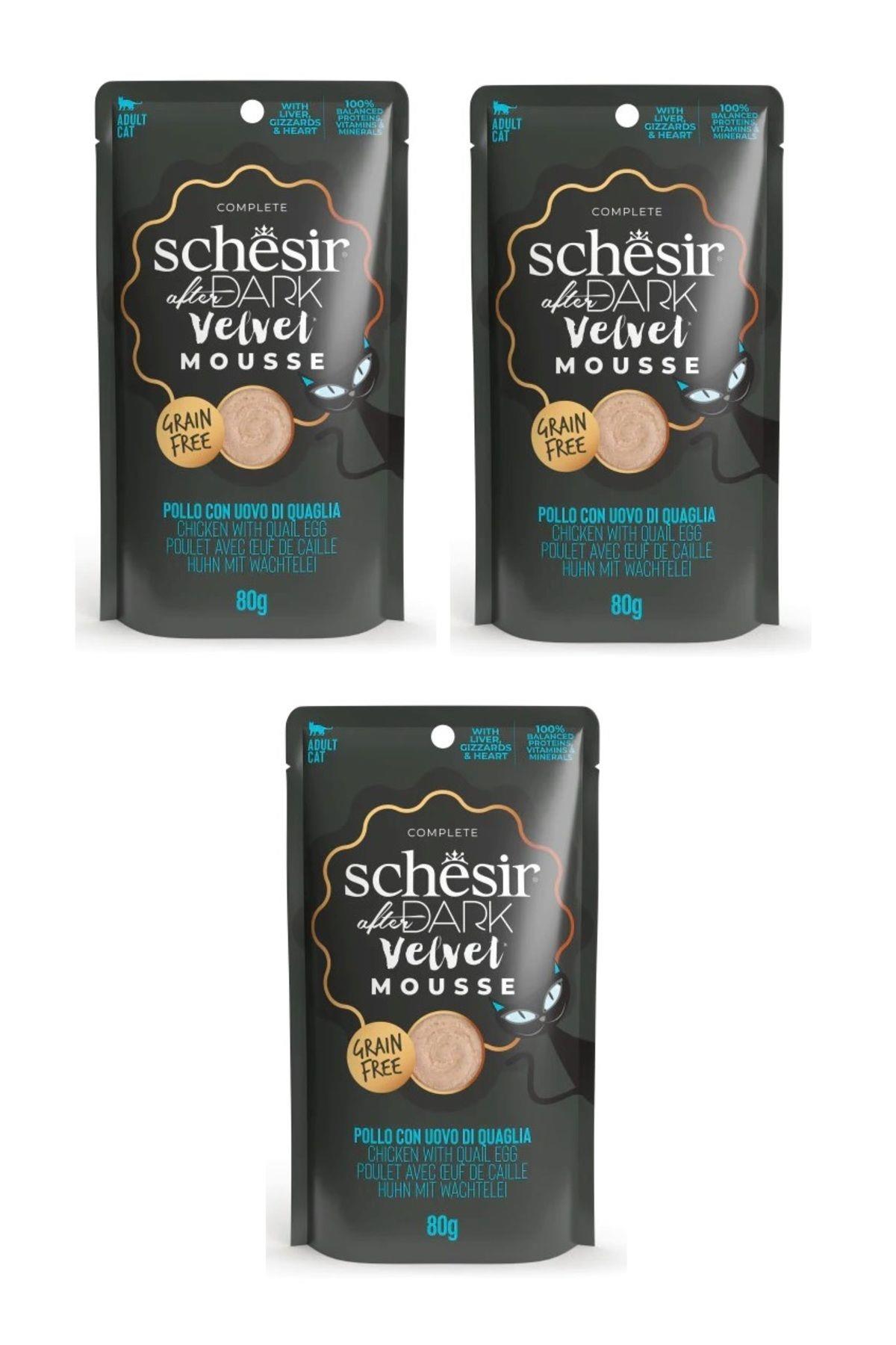 Schesir After Dark Pouch Tavuklu ve Bıldırcın Yumurtalı Tahılsız Yetişkin Kedi Konservesi 80gr x 3 ADET