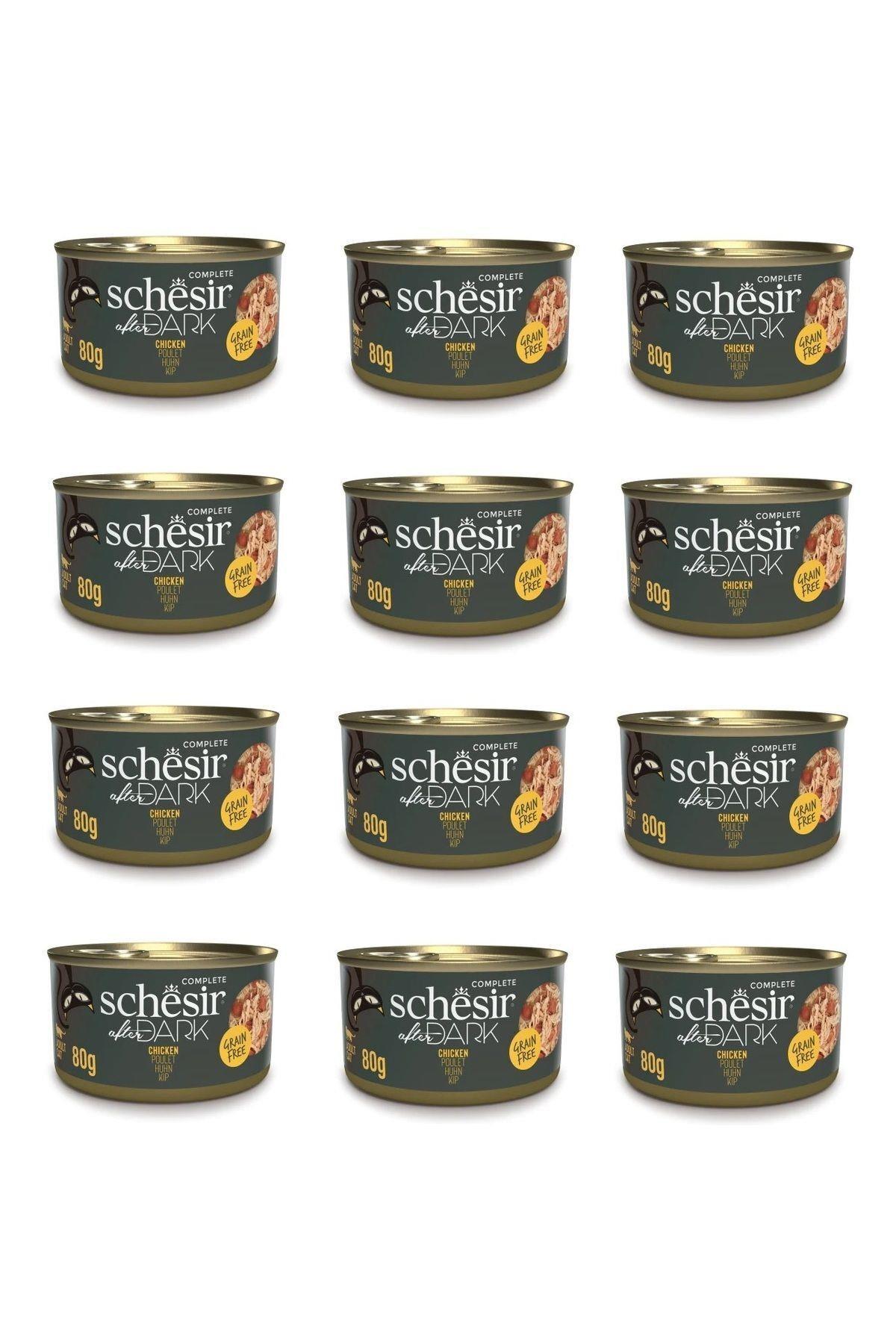 Schesir After Dark Sos İçinde Tavuk Etli Tahılsız Yetişkin Kedi Konservesi 80gr x 12 ADET