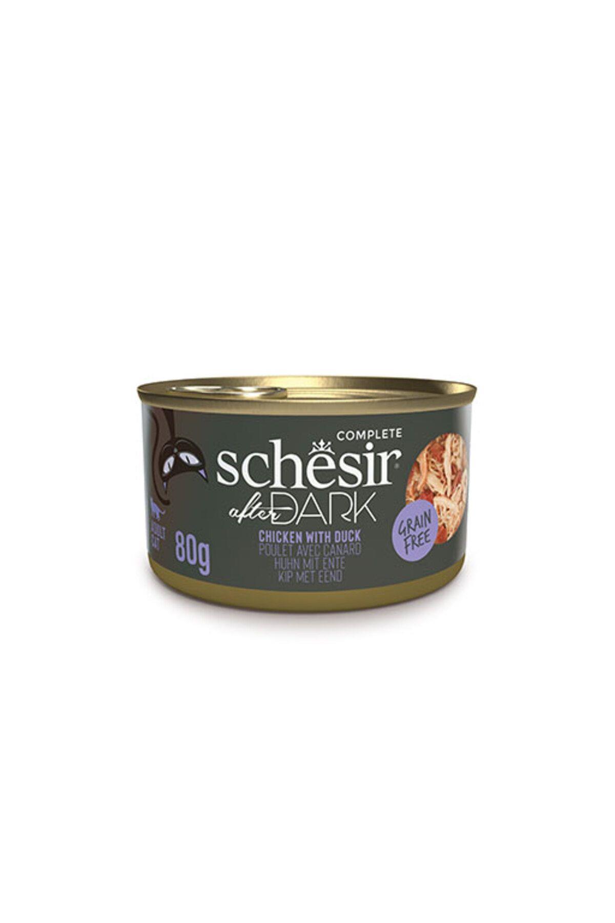 Schesir After Dark Sos İçinde Tavuk Etli ve Ördek Etli Tahılsız Yetişkin Kedi Konservesi 80gr