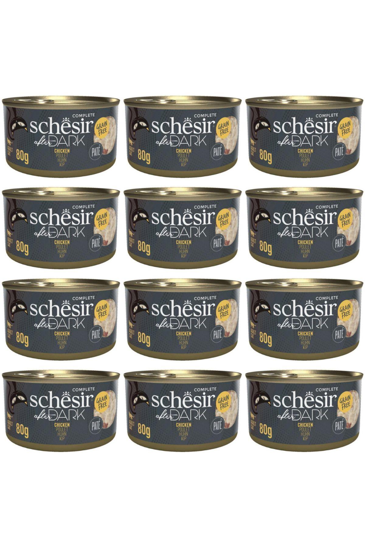Schesir After Dark Tavuk Etli Tahılsız Ezme Yetişkin Kedi Konservesi 80gr x 12 ADET