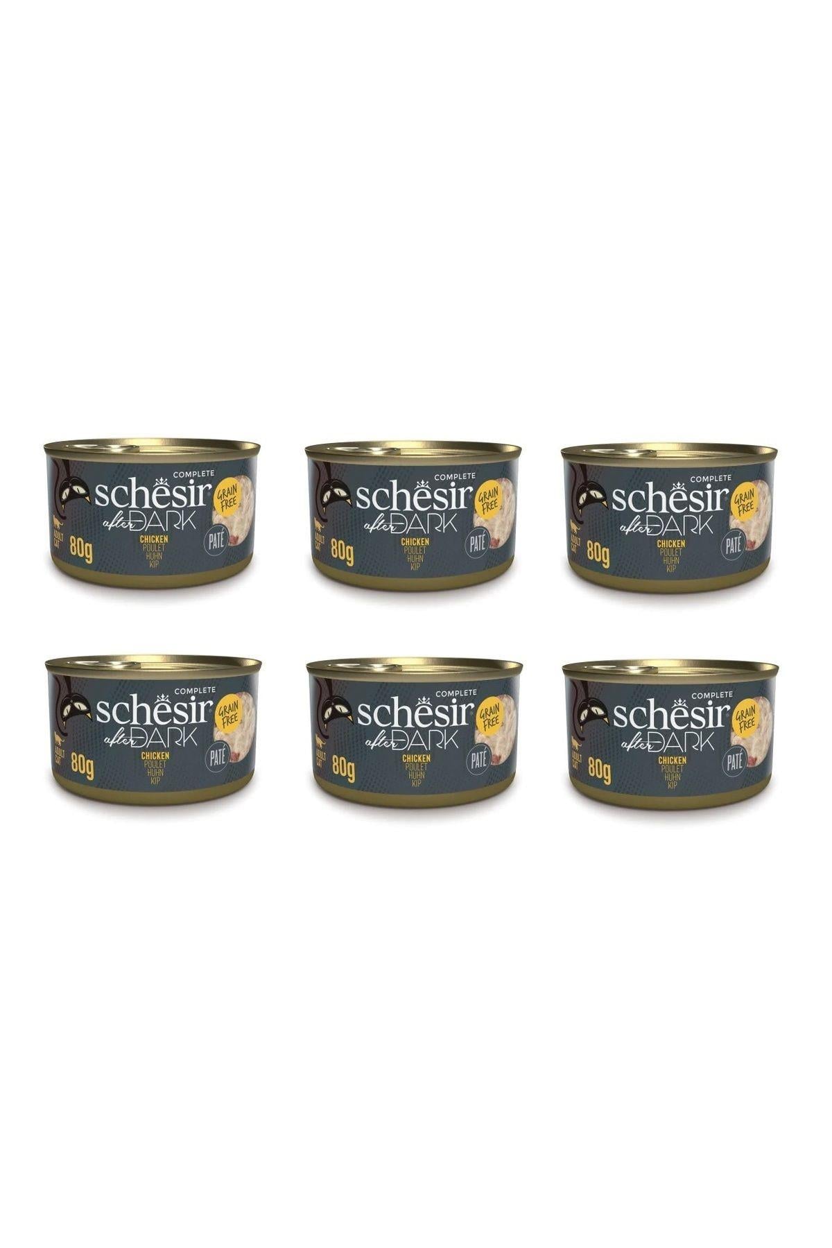Schesir After Dark Tavuk Etli Tahılsız Ezme Yetişkin Kedi Konservesi 80gr x 6 ADET