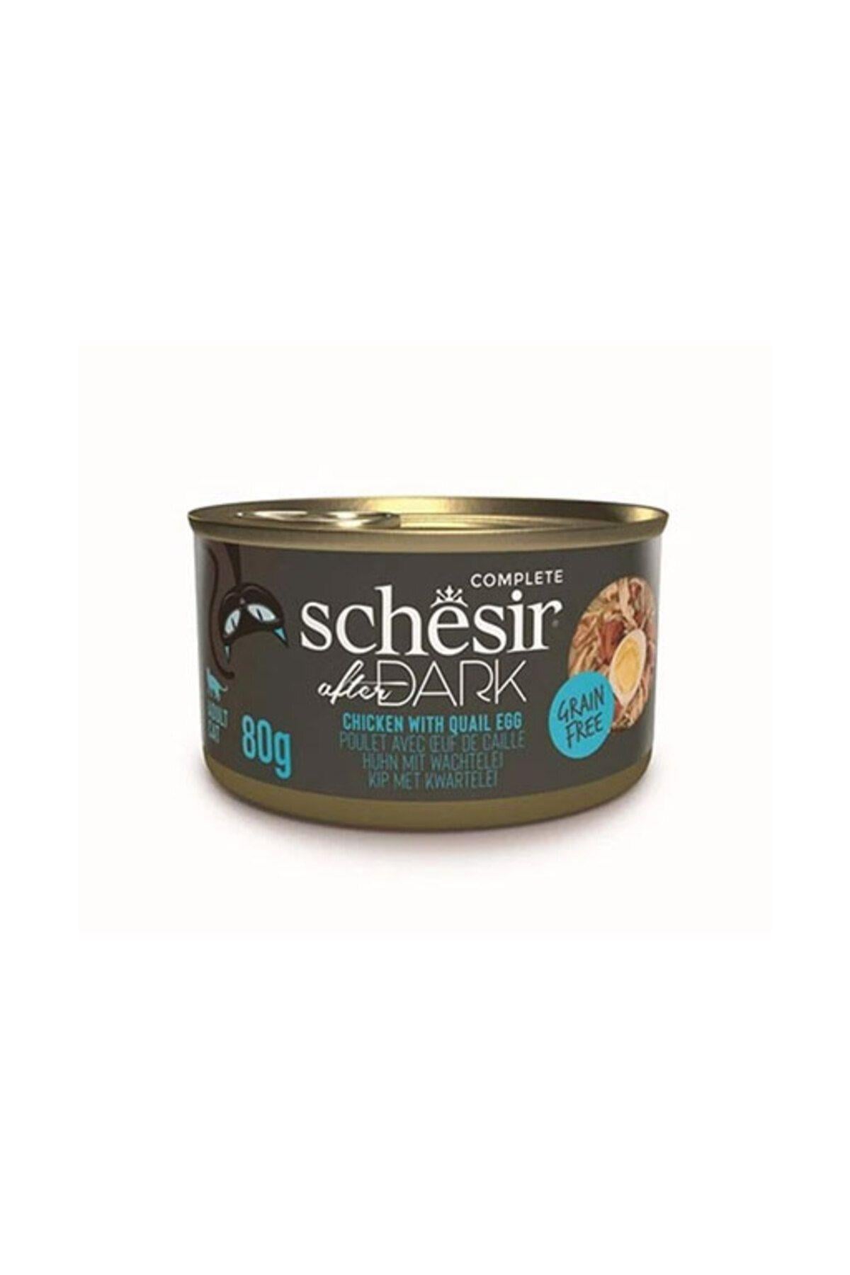 Schesir After Dark Tavuk Etli ve Bıldırcın Yumurtalı Tahılsız Ezme Yetişkin Kedi Konservesi 80gr