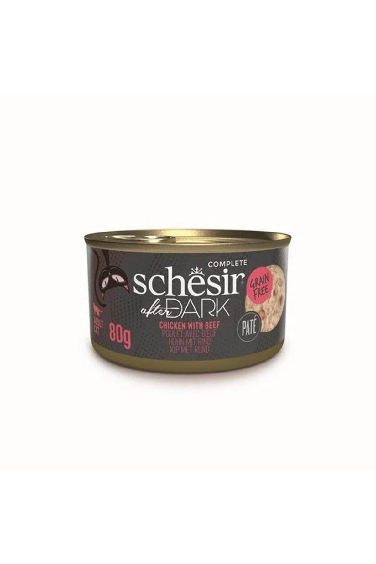 Schesir After Dark Tavuk Etli ve Sığır Etli Tahılsız Ezme Yetişkin Kedi Konservesi 80gr