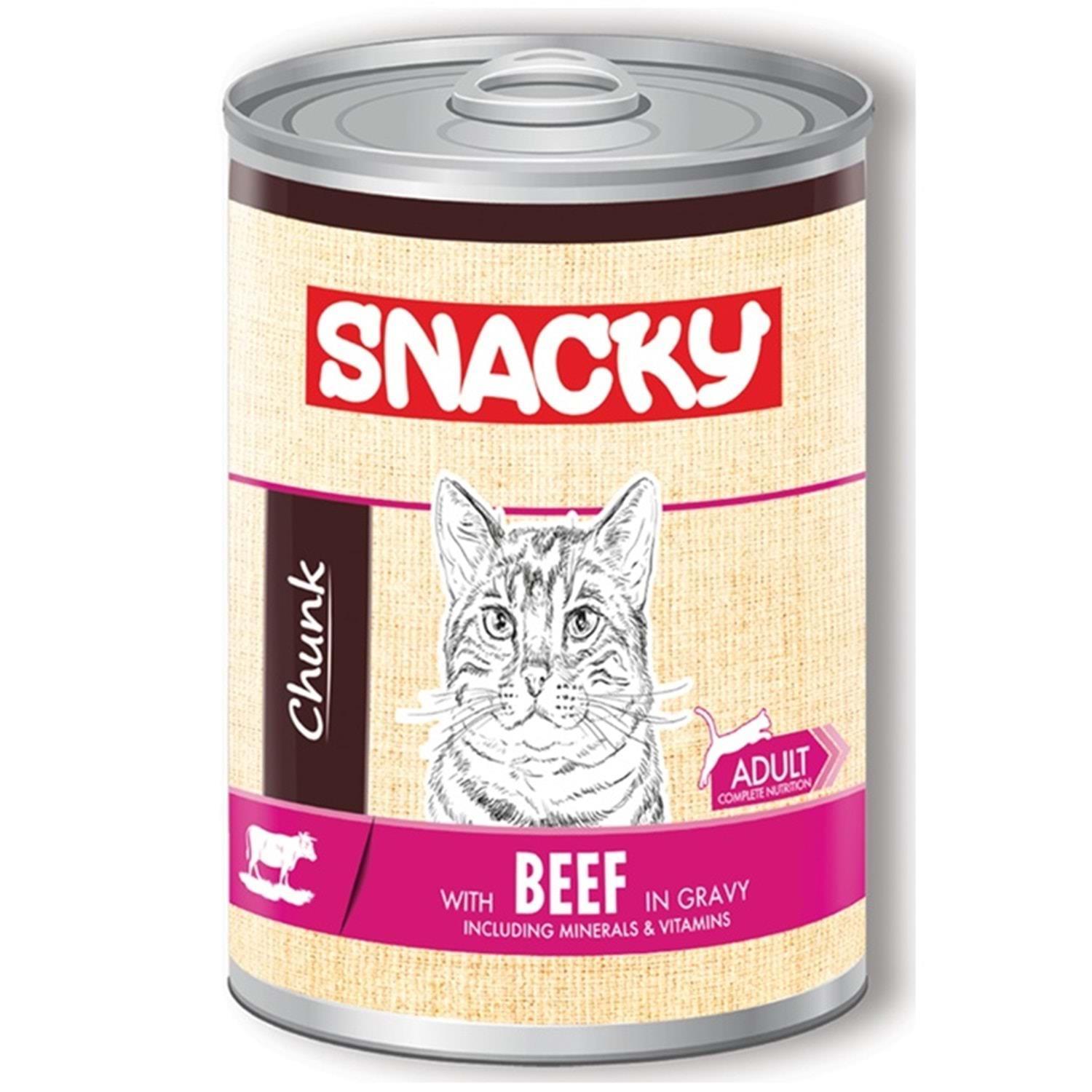 Snacky Chunk Sığır Etli Yetişkin Kedi Konservesi 400 gr