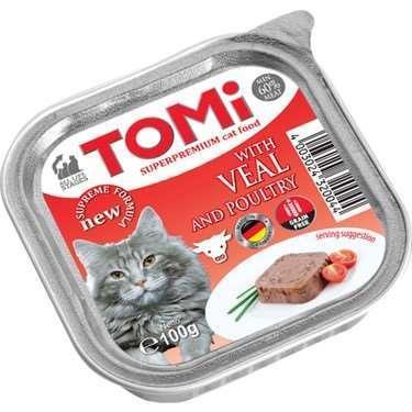 Tomi Pate Dana Etli ve Kümes Hayvanlı Yetişkin Kedi Konservesi 100gr