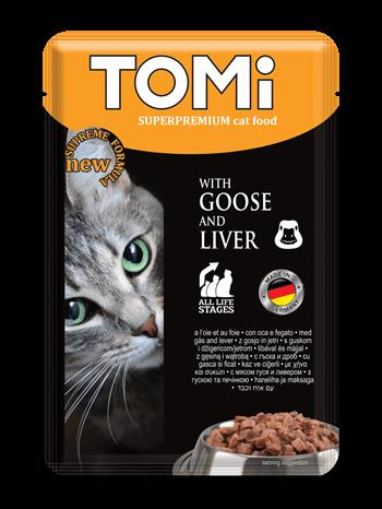 Tomi Pouch Kaz ve Ciğerli Yetişkin Kedi Konservesi 100gr