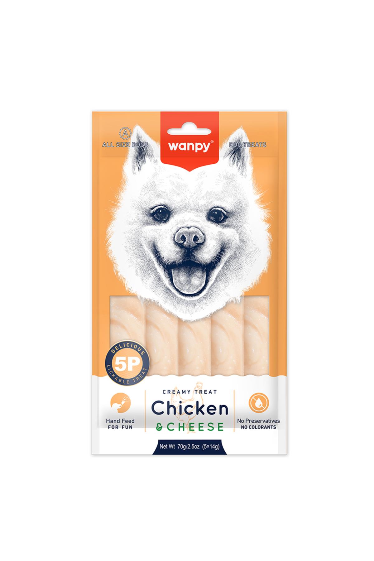 Wanpy Tavuklu ve Peynirli Krema Köpek Ödül Maması 14gr (5'li)