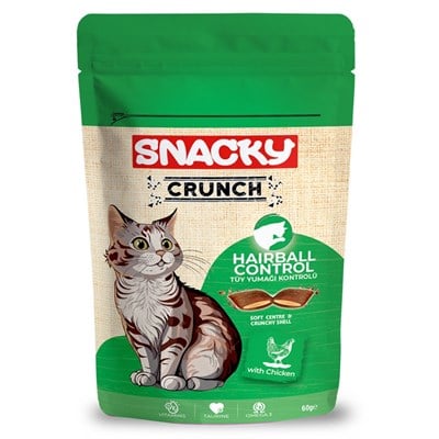 Snacky Tüy Yumağı Kontrolü için Tavuklu Kedi Ödül Maması 60gr