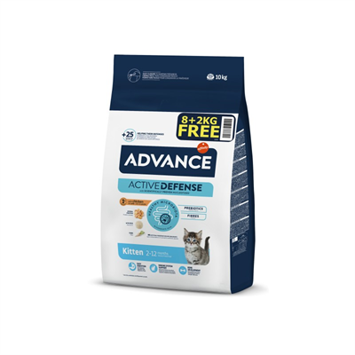 Advance Yavru Kedi Maması Tavuklu & Pirinçli 8+2 Kg Bonus Paket