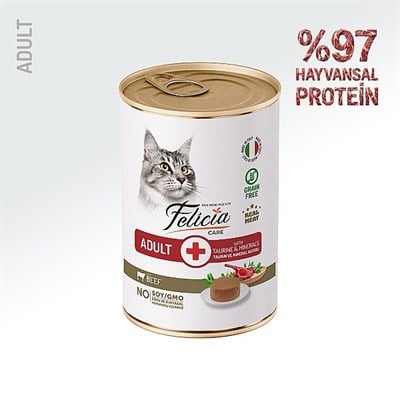 Felicia Yetişkin Tahılsız Biftekli Kedi Konserve 400g