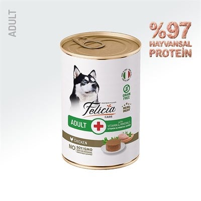 Felicia Yetişkin Tahılsız Tavuklu Köpek Konserve 400g