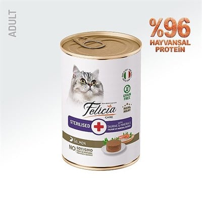 Felicia Kısır Tahılsız Somonlu Kedi Konserve 400g
