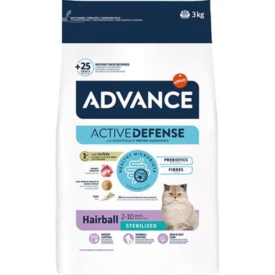 Advance Hindili Hairball Tüy Yumağı Önleyici Kısırlaştırılmış Kedi Maması 3kg
