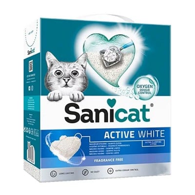Sanicat Active White Ultra Topaklanan Kokusuz Kedi Kumu 6lt