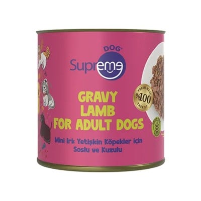 Supreme Sos İçinde Kuzulu Mini Irk Yetişkin Köpek Konservesi 200gr